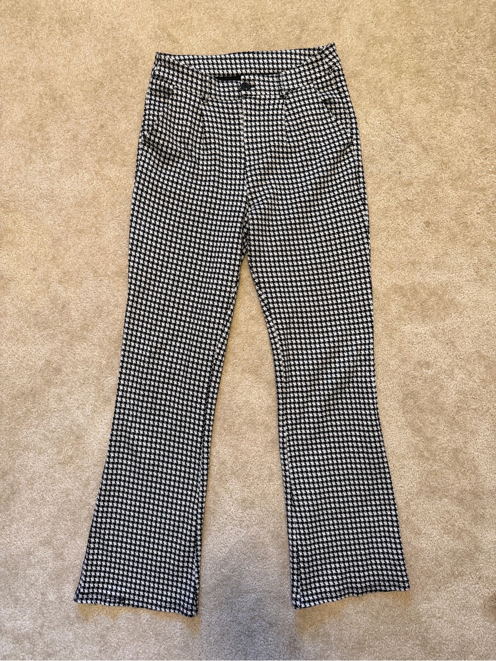 Cider Black & White Houndstooth Bootcut Pants